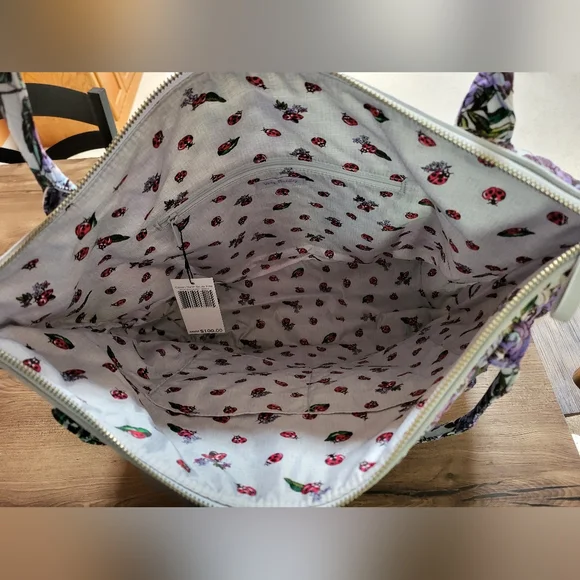 VERA BRADLEY Carson North South Tote in Lavender Meadow, NWT - Picture 7 of 14